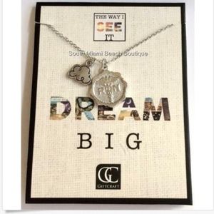 DREAM BIG Nursing RN Caduceus Necklace 19" Silver
